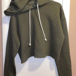 Wild Fable Green Crop Hoodie